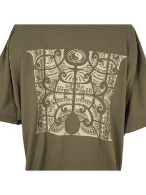 Vintage T&C Surf Designs T Shirt Mens Size 3XL Green Y2K Tribal Hawaiian